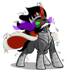 Size: 1189x1280 | Tagged: safe, artist:secoh2000, king sombra, pony, umbrum, unicorn, g4, cape, clothes, crown, jewelry, male, regalia, simple background, solo, stallion, transparent background, vector
