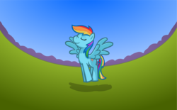 Size: 1500x929 | Tagged: safe, artist:leidenpierce, rainbow dash, g4, full body, side view, solo, spread wings, wings