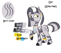 Size: 3464x3000 | Tagged: safe, artist:shelltoon, oc, oc only, oc:chai, pony, zebra, female, mare, reference sheet, solo, zebra oc