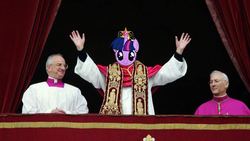 Size: 960x540 | Tagged: safe, twilight sparkle, alicorn, human, pony, g4, big crown thingy, element of magic, irl, irl human, jewelry, male, photo, pope, pope benedict xvi, regalia, twilight sparkle (alicorn)