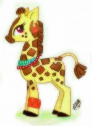 Size: 349x480 | Tagged: safe, artist:peachpalette, giraffe, heart, necklace, pencil drawing, traditional art