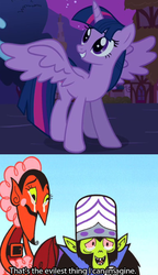 Size: 390x677 | Tagged: safe, edit, edited screencap, screencap, twilight sparkle, alicorn, pony, g4, magical mystery cure, alicorn drama, female, mare, the powerpuff girls, twilight sparkle (alicorn)