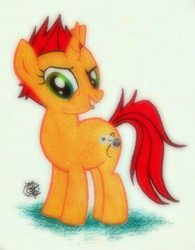 Size: 374x480 | Tagged: safe, artist:peachpalette, oc, oc only, pony, unicorn, filly, gamer, konami kode, traditional art