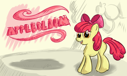 Size: 2000x1200 | Tagged: safe, artist:malamol, apple bloom, earth pony, pony, g4, female, solo