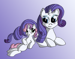 Size: 3036x2411 | Tagged: safe, artist:malamol, rarity, sweetie belle, g4