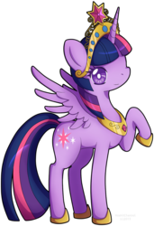 Size: 548x800 | Tagged: safe, artist:hoshiichan, twilight sparkle, alicorn, pony, g4, big crown thingy, female, simple background, solo, transparent background, twilight sparkle (alicorn)