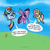 Size: 500x500 | Tagged: safe, artist:alskylark, fluttershy, rainbow dash, scootaloo, twilight sparkle, alicorn, pony, g4, female, flying, lesson, mare, scootaloo can't fly, twilight sparkle (alicorn)