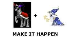 Size: 1576x864 | Tagged: safe, king sombra, star swirl the bearded, g4, exploitable meme, insane fan theory, make it happen, meta, star swirl is, text