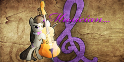 Size: 2400x1200 | Tagged: safe, artist:sonicfan6677, octavia melody, earth pony, pony, g4, cello, female, musical instrument, solo, wallpaper