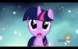 Size: 1024x640 | Tagged: safe, screencap, twilight sparkle, g4, magical mystery cure, void, youtube caption