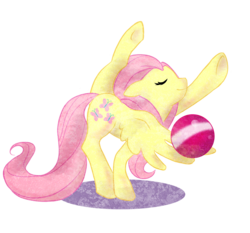 Size: 5700x5308 | Tagged: safe, artist:kna, fluttershy, pegasus, pony, g4, absurd resolution, active stretch, ball, female, flexible, gymnastics, mare, oversplit, rhythmic gymnastics, simple background, solo, transparent background