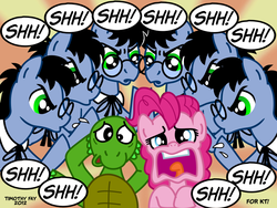 Size: 800x600 | Tagged: safe, artist:tim-kangaroo, pinkie pie, oc, oc:tympany, g4, kturtle, mirror pool