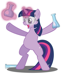 Size: 6000x7110 | Tagged: safe, artist:moonbrony, twilight sparkle, pony, unicorn, g4, absurd resolution, beaker, bipedal, chubby, female, goggles, magic, safety goggles, science, simple background, solo, telekinesis, test tube, transparent background, unicorn twilight, vector