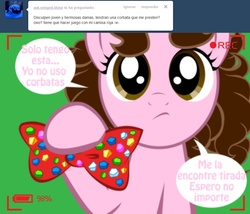 Size: 1236x1056 | Tagged: safe, artist:shinta-girl, oc, oc only, oc:shinta pony, ask, bowtie, spanish, translated in the description, tumblr