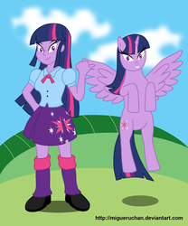 Size: 1024x1231 | Tagged: safe, artist:migueruchan, twilight sparkle, human, equestria girls, g4, creepy, human ponidox, humanized, square crossover, twilight sparkle (alicorn)