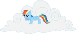 Size: 1054x477 | Tagged: safe, artist:deadparrot22, rainbow dash, pony, g4, cloud, female, simple background, solo, svg, transparent background, vector