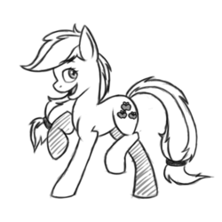 Size: 500x500 | Tagged: safe, applejack, earth pony, pony, g4, female, grayscale, monochrome, simple background, solo, white background