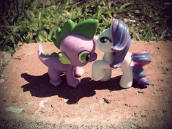 Size: 900x675 | Tagged: safe, rarity, spike, g4, female, male, ship:sparity, shipping, straight, toy