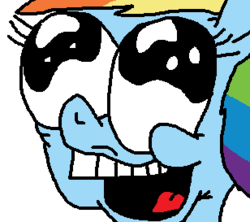 Size: 308x273 | Tagged: safe, rainbow dash, g4, bust, portrait, reaction image, simple background, solo, white background