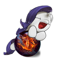 Size: 432x434 | Tagged: safe, artist:valcron, edit, rarity, g4, crossover, eye of sauron, filly, lord of the rings, palantir