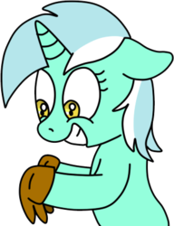 Size: 298x388 | Tagged: safe, artist:storm-swirl, lyra heartstrings, g4, clothes, floppy ears, gloves, grin, humie, irrational exuberance, simple background, smiling, solo, that pony sure does love hands, transparent background, wide eyes