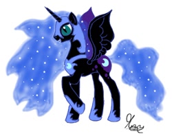 Size: 1004x795 | Tagged: dead source, safe, artist:luminaria-angel, nightmare moon, g4, evil, pencil