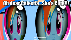 Size: 1280x720 | Tagged: safe, screencap, rainbow dash, g4, magical mystery cure, caption, eyes, meme, out of context, reflection, selfcest