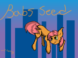 Size: 900x675 | Tagged: safe, artist:gypzthequaker, babs seed, pony, g4, female, manehattan, solo