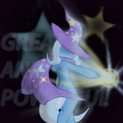 Size: 800x800 | Tagged: safe, artist:shadestars, trixie, pony, g4, bipedal, female, magic, solo