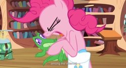 Size: 1595x867 | Tagged: safe, screencap, gummy, pinkie pie, tank, g4, youtube caption, youtube link