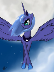 Size: 1536x2048 | Tagged: safe, artist:thelittlebirdy, princess luna, pony, g4, female, s1 luna, solo