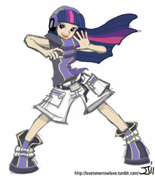 Size: 882x1000 | Tagged: safe, artist:johnjoseco, artist:mintbronycrunch, twilight sparkle, human, g4, crossover, humanized, sakuraba neku, the world ends with you