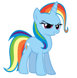 Size: 1542x1553 | Tagged: safe, artist:durpy, color edit, rainbow dash, trixie, pony, unicorn, g4, female, mare, recolor, simple background, solo, transparent background, vector
