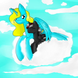 Size: 2500x2500 | Tagged: safe, artist:lupie1324, oc, oc only, alicorn, pony, alicorn oc, cloud, cloudy