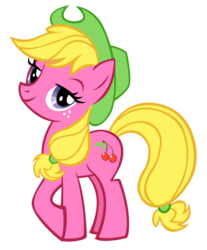 Size: 1496x1810 | Tagged: safe, artist:durpy, color edit, applejack, cherry berry, pony, g4, female, hat, simple background, solo, transparent background, vector