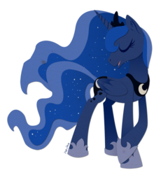 Size: 720x781 | Tagged: safe, artist:ask-thedoctor-and-bonbon, artist:papercutpony, princess luna, pony, g4, crossed hooves, eyes closed, female, simple background, solo