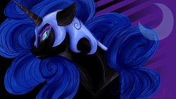 Size: 1920x1080 | Tagged: safe, artist:mscootaloo, nightmare moon, alicorn, pony, g4, bust, eyelashes, female, mare, portrait, solo