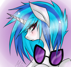 Size: 604x571 | Tagged: safe, artist:mscootaloo, dj pon-3, vinyl scratch, pony, g4, female, solo