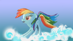 Size: 1024x576 | Tagged: safe, artist:z-free, rainbow dash, g4, cloud