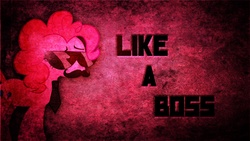 Size: 1920x1080 | Tagged: safe, artist:amoagtasaloquendo, pinkie pie, g4, glasses, like a boss, necktie, wallpaper