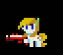 Size: 128x112 | Tagged: safe, artist:pix3m, pony, robot, robot pony, cave story, curly brace, ponified, solo, sprite