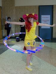 Size: 720x960 | Tagged: safe, artist:cupcakenote, apple bloom, human, g4, convention, cosplay, irl, irl human, loop-de-hoop, metrocon, photo