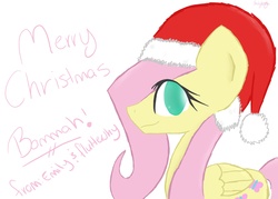 Size: 7000x5000 | Tagged: safe, artist:sketcherpony, absurd resolution, christmas, folded wings, hat, holiday, merry christmas, no pupils, santa hat, side view, simple background, solo, white background, wings