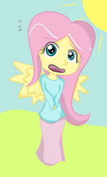 Size: 370x614 | Tagged: safe, artist:invader-sickness, fluttershy, human, g4, clothes, female, humanized, long skirt, skirt, solo, winged humanization