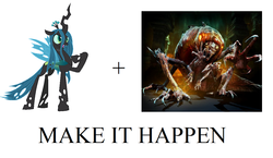 Size: 1148x665 | Tagged: safe, queen chrysalis, succubus, g4, dmc, exploitable meme, make it happen, poison