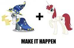 Size: 964x624 | Tagged: safe, star swirl the bearded, oc, oc:fausticorn, g4, exploitable meme, lauren faust, make it happen