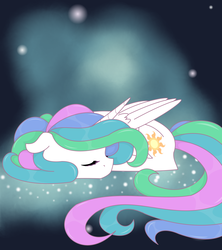 Size: 1600x1800 | Tagged: safe, artist:jennaforever77, princess celestia, pony, g4, cute, cutelestia, female, sleeping, solo