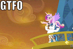 Size: 500x337 | Tagged: safe, edit, edited screencap, screencap, princess cadance, shining armor, g4, season 3, the crystal empire, animated, bipedal, caption, epic wife tossing, fastball special, gtfo, image macro, out of context, silly