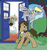 Size: 1000x1070 | Tagged: safe, artist:reiduran, derpy hooves, doctor whooves, time turner, oc, dragon, pegasus, pony, g4, corey powell, doctor who, female, mare, tardis, the doctor