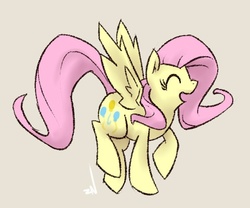 Size: 600x500 | Tagged: safe, artist:ponchuzn, fluttershy, g4, happy, swapped cutie marks